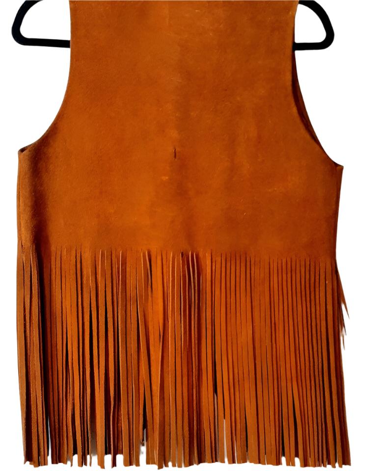Cowgirl's Brown Suede Leather Long Fringe Vest CGV472