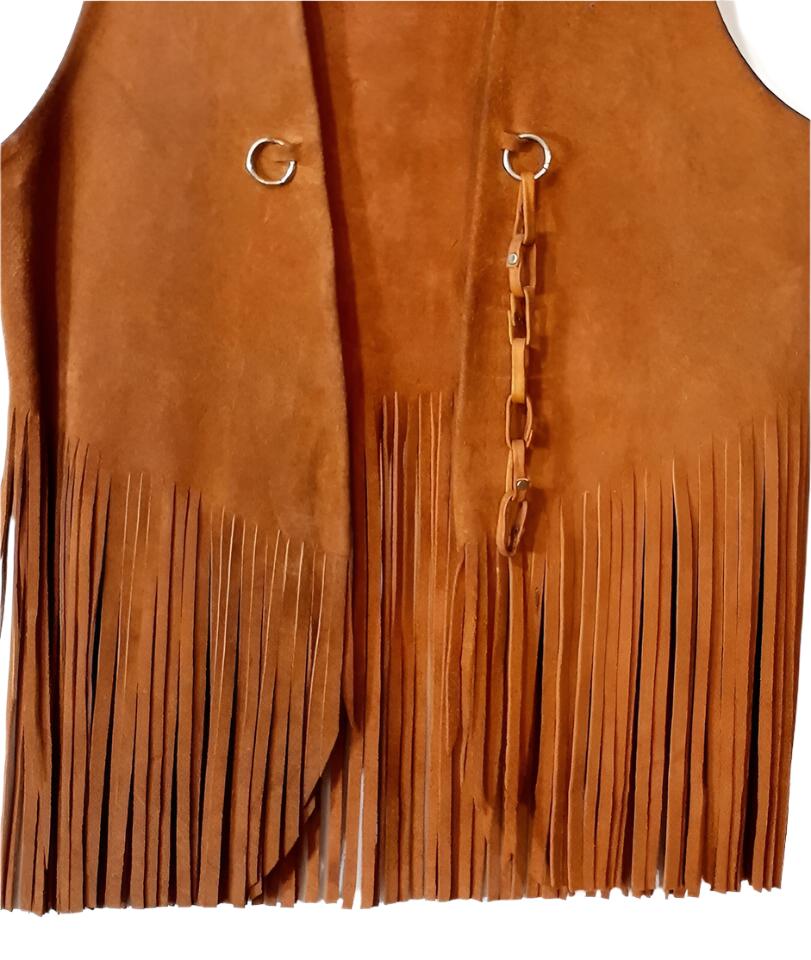 Cowgirl's Brown Suede Leather Long Fringe Vest CGV472