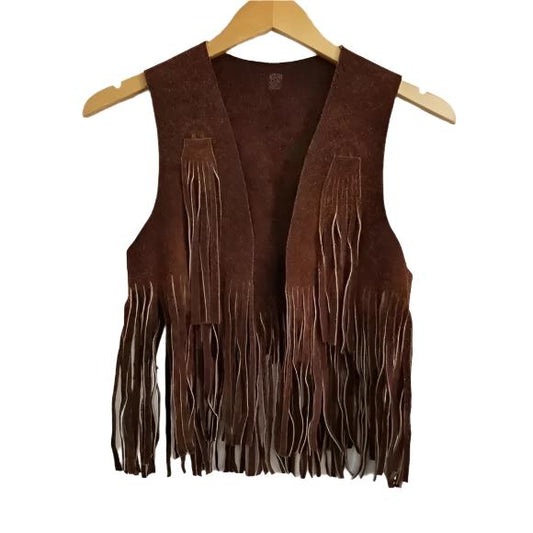 Cowgirl's Brown Suede Leather Fringed Vest CGV468