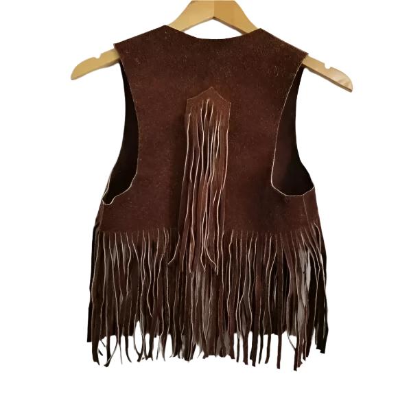 Cowgirl's Brown Suede Leather Fringed Vest CGV468