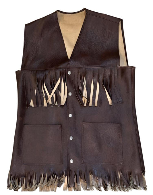 Cowgirl's Dark Brown Leather Fringe Vest CGV466