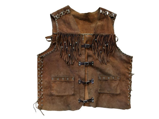 Cowgirl's Brown Suede Leather Fringed Vest CGV466