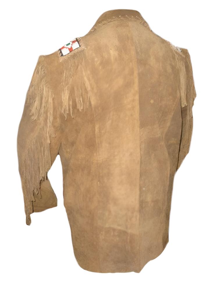 Western Brown Suede Leather Fringe Shirt & Pant Western Outfit For Men WJP125