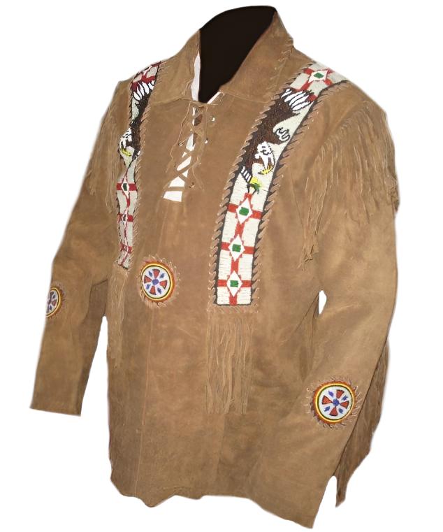 Western Brown Suede Leather Fringe Shirt & Pant Western Outfit For Men WJP125
