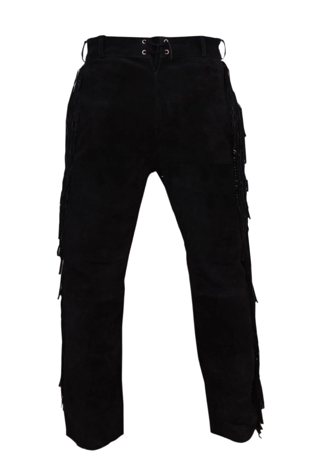 Western Black Suede Leather Fringe Jacket & Pant Western Outfit For Men WJP128