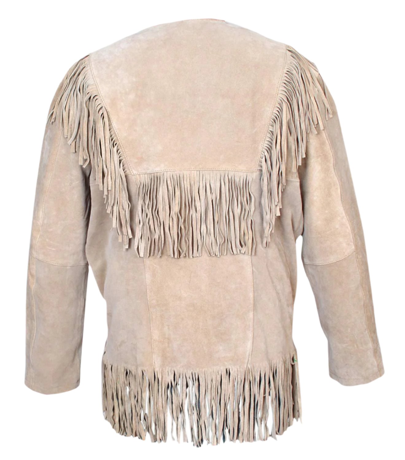 Western Beige Suede Leather Fringe Shirt & Pant Western Outfit For Men WSP124