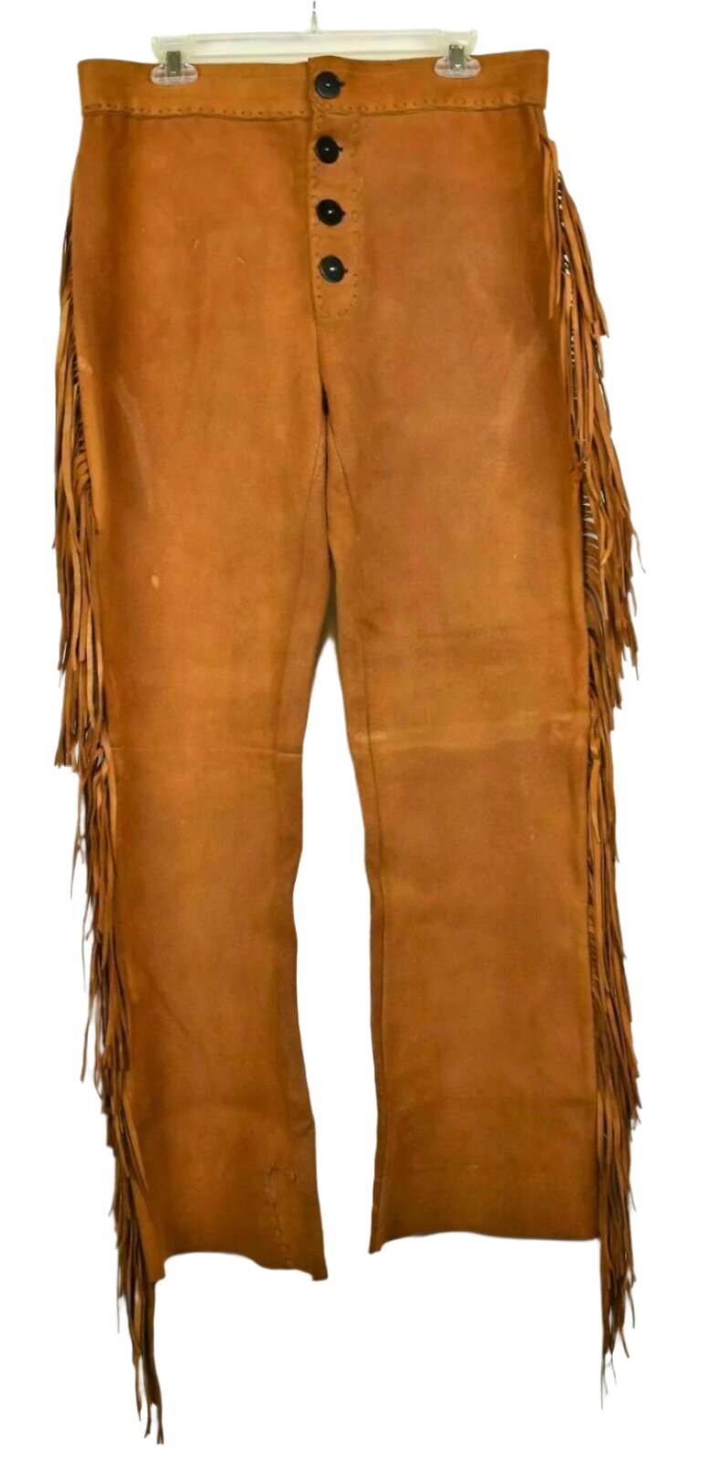 Western Brown Suede Leather Fringe Suits Shirt & Pant WJP107