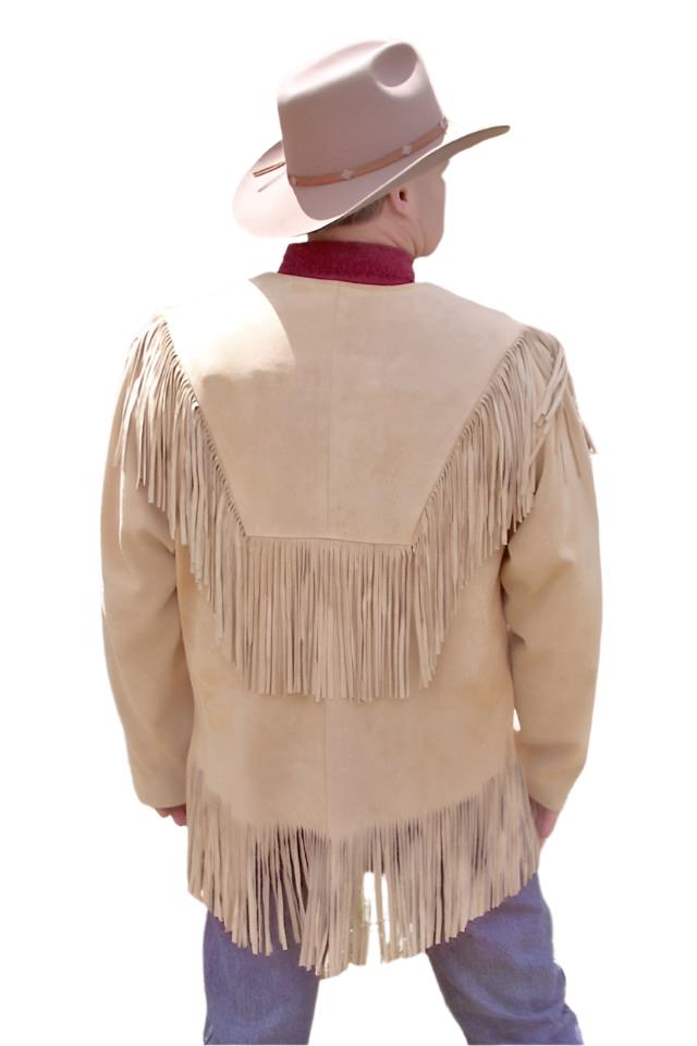 Western Beige Suede Leather Fringe Shirt & Pant Western Outfit WSP122