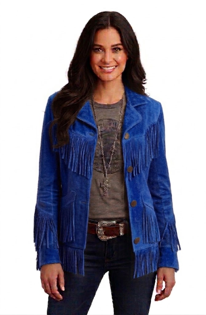 Women's Western Fringe Suede Jacket – Vintage Cowboy Style Tassel Jacket in Rust Brown WWJ762