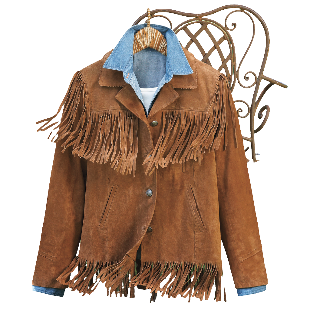 Western Cowgirl Brown Suede Leather Fringe Jacket For WWJ744