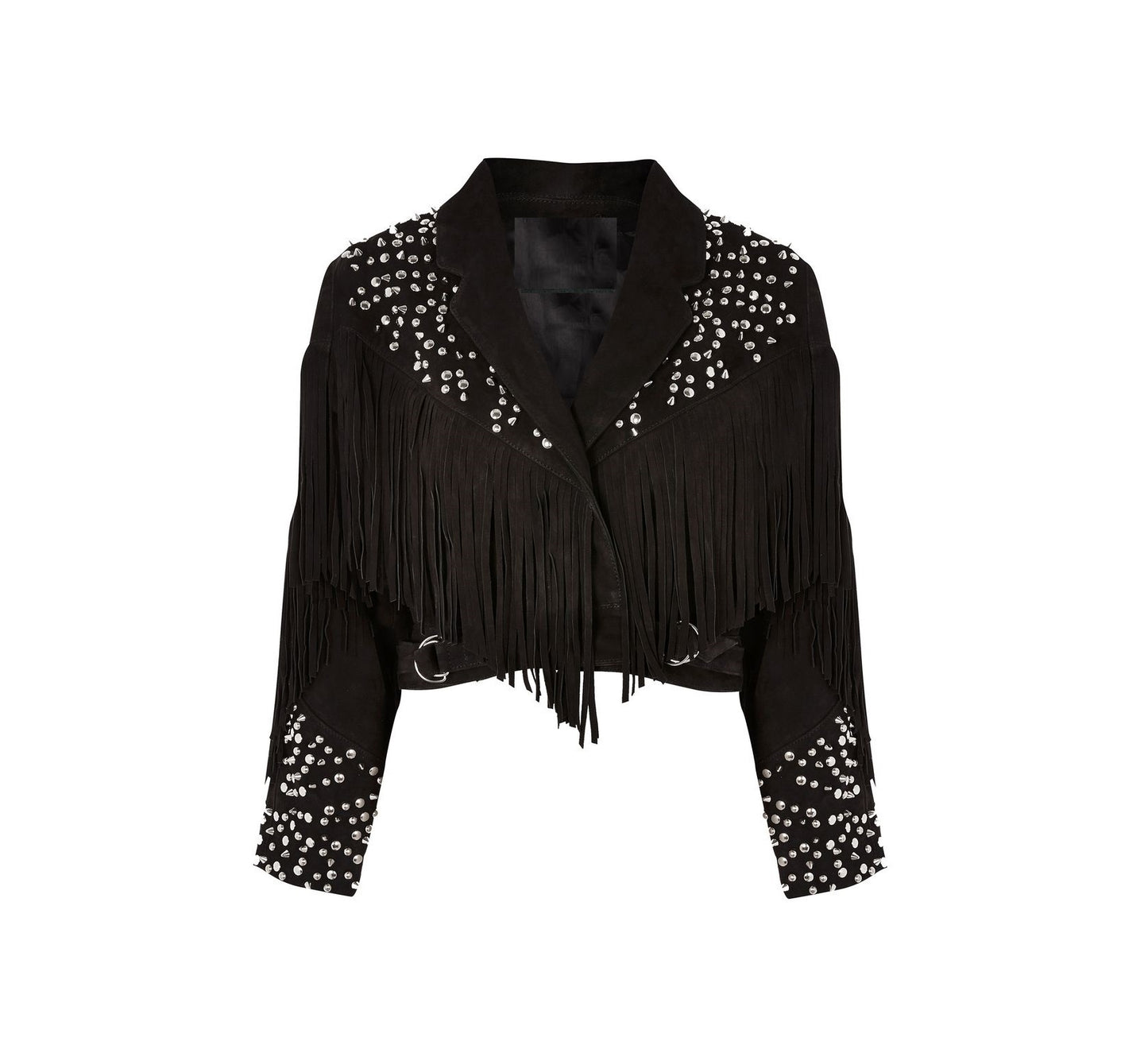 black suede stud-jacket for woman
