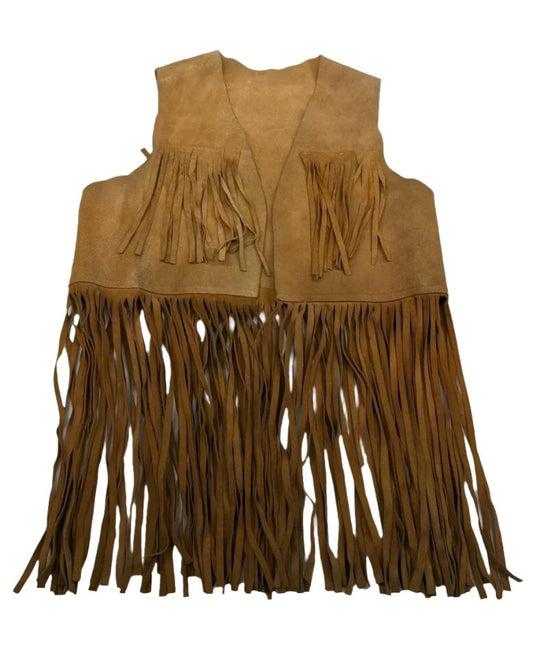 Cowgirl's Brown Suede Leather Long Fringe Vest CGV469