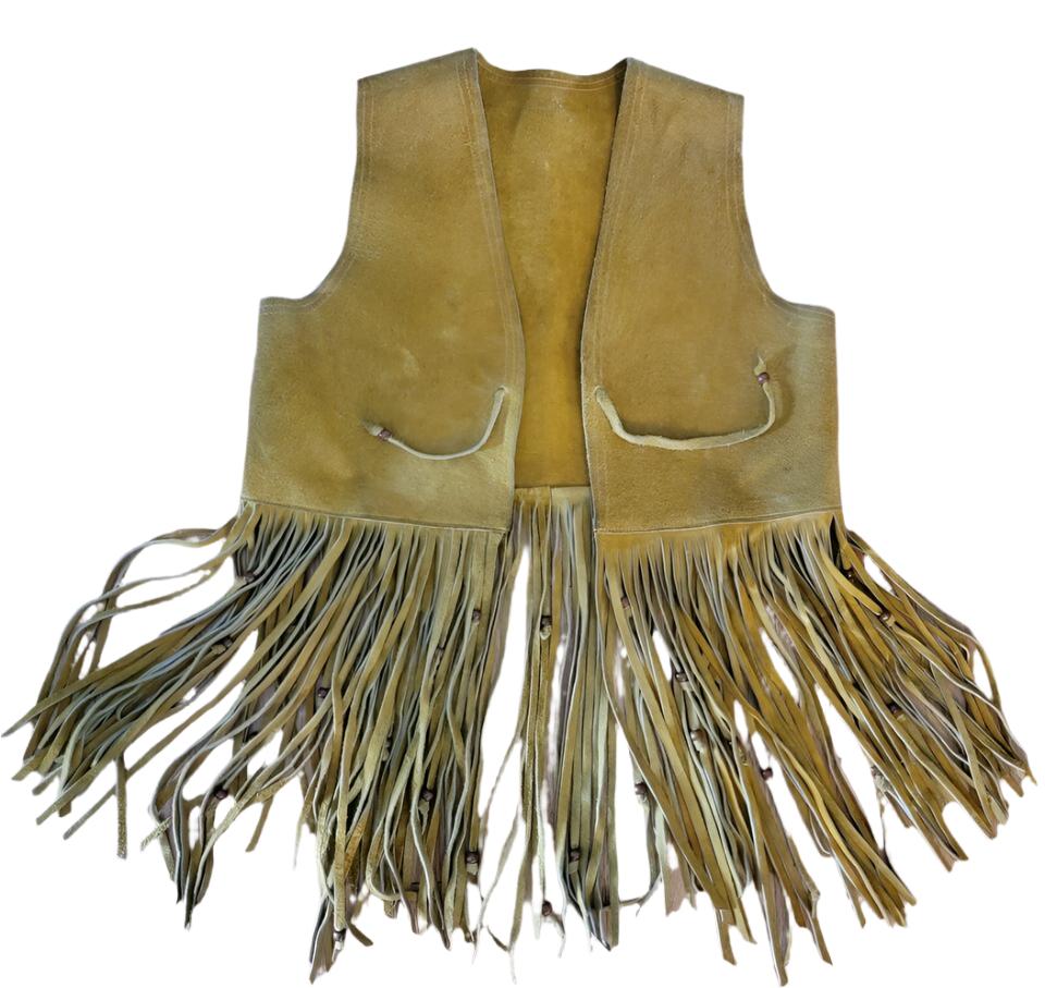 Cowgirl's Tan Brown Suede Leather Fringe Vest CGV461