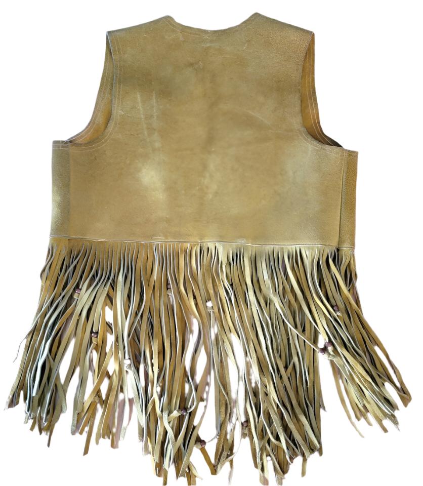 Cowgirl's Tan Brown Suede Leather Fringe Vest CGV461